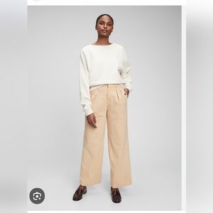 GAP High-Rise Pleated Wide-Leg Khaki Pants Sz 10 Color is New Off White